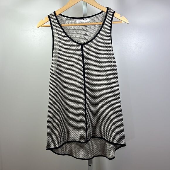DEREK LAM 10 CROSBY Women’s Sleeveless Woven Tank Top Black/White Size Large - Picture 2 of 9